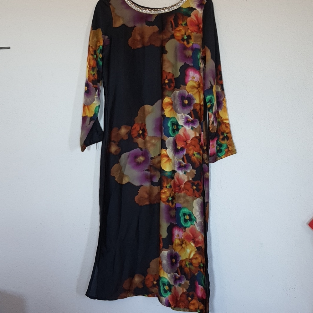 Georgete silk pakistani shirt with lawn trouser